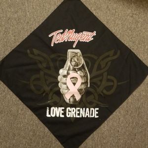 Ted Nugent bandana dew rag LOVE GRENADE black New B4